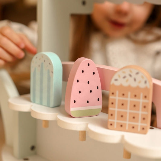 Wooden Ice Cream Shop With Cart