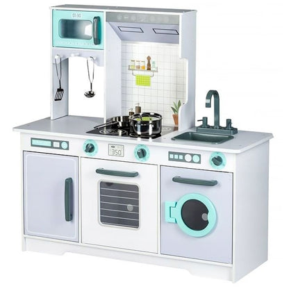 Large Wooden Play Kitchen with Accessories