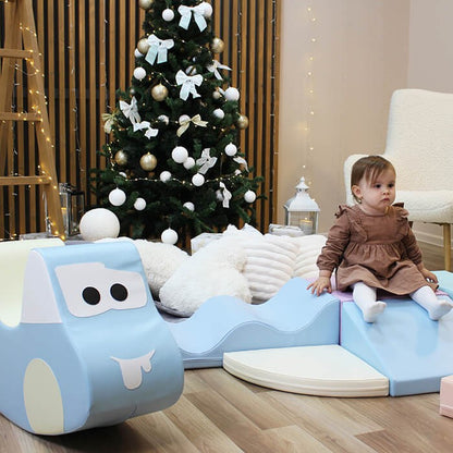 Soft Play Ride On Toy - Light Blue Car