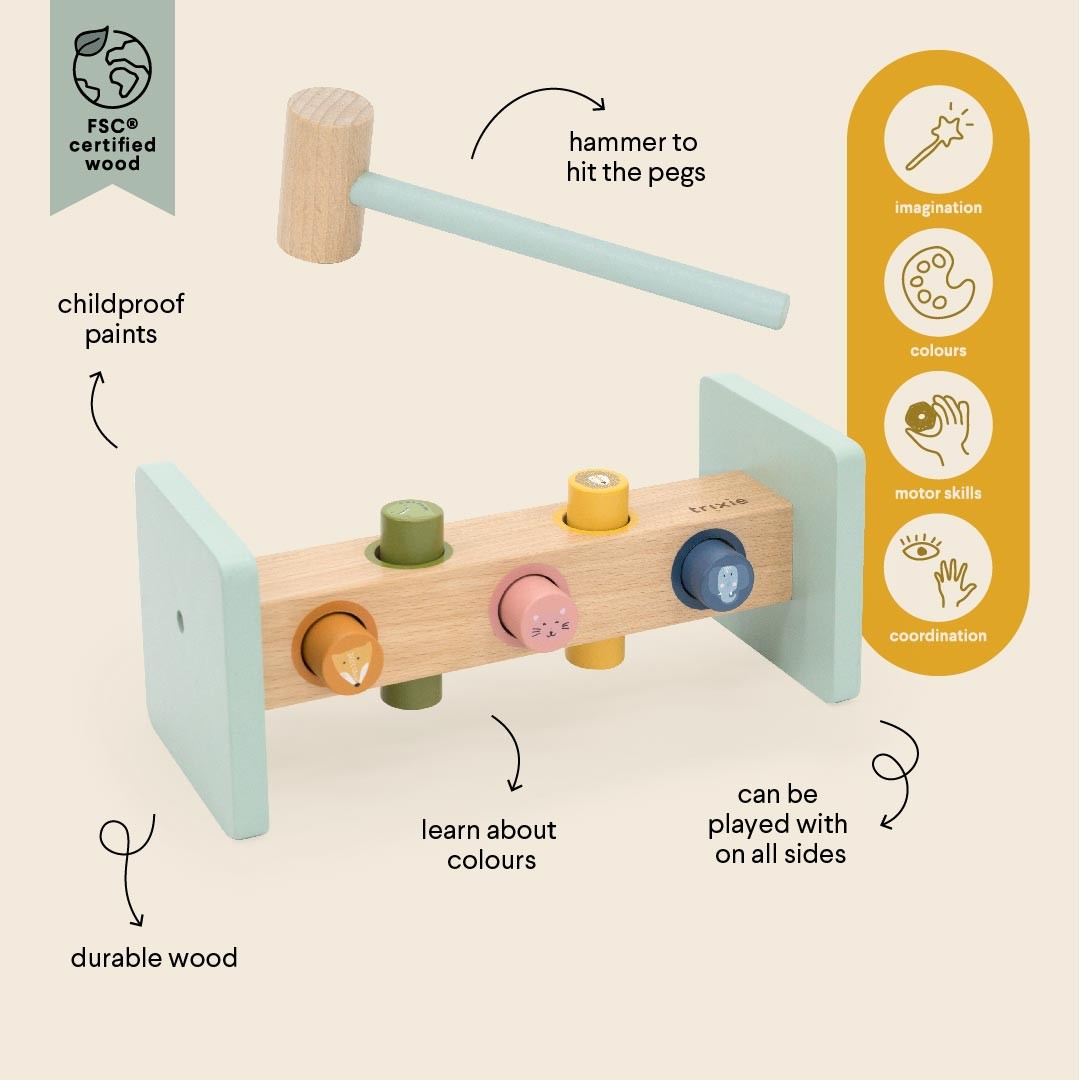 Wooden Hammer Bench - Trixie Baby Animals